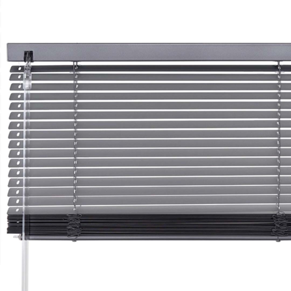 Monochrome window blind with metal rod