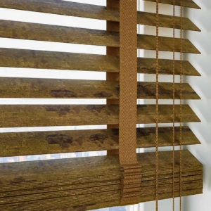 Brown wooden venetian blinds